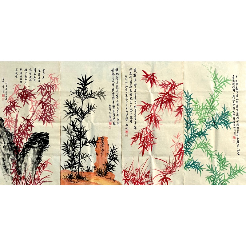 竹子四条屏57747