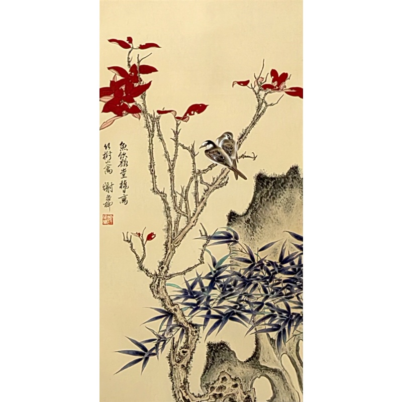 红枝双雀图57775