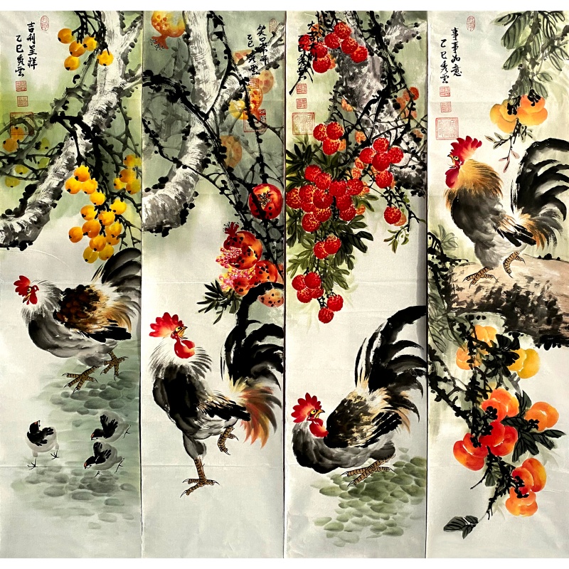 大吉大利四条屏55729