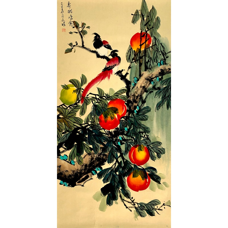 寿桃鸣禽图56271