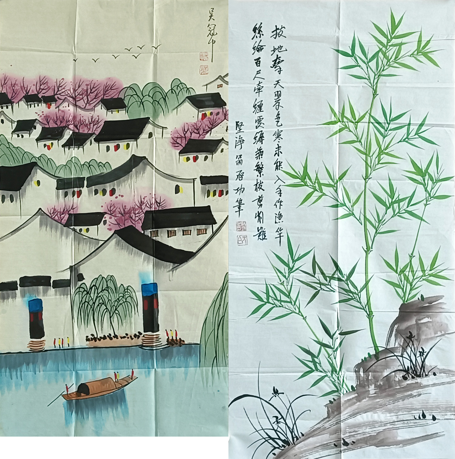  江南水乡，绿竹兰花581710