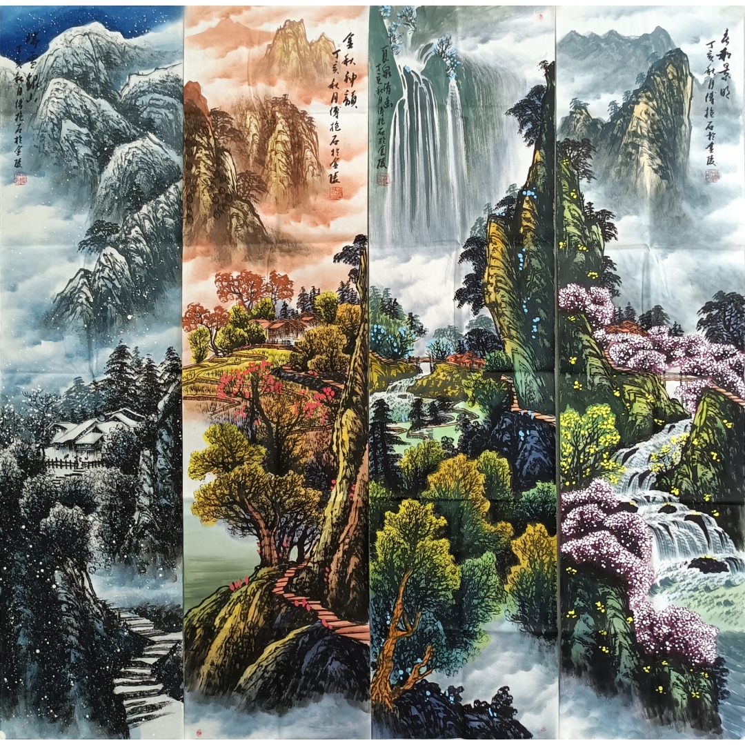 山水四条屏59402