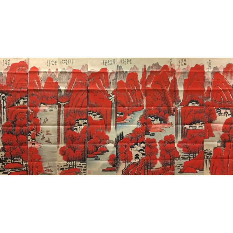 万山红遍八条屏54089