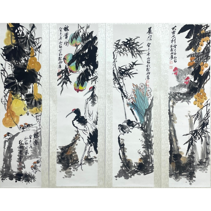 花鸟四条屏579710