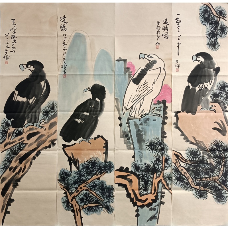 松鹰图四条屏58802