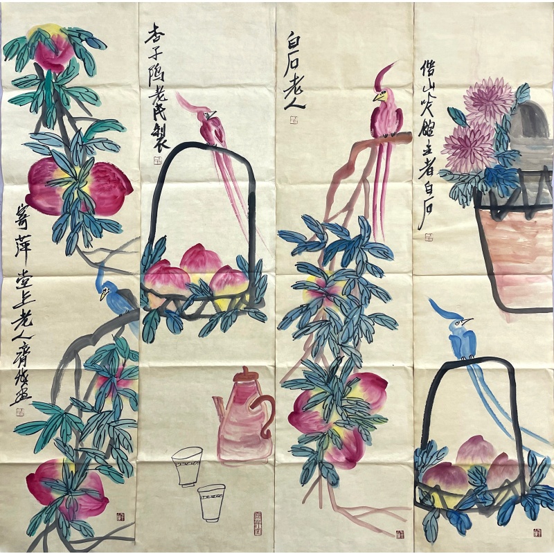 花鸟四条屏586510