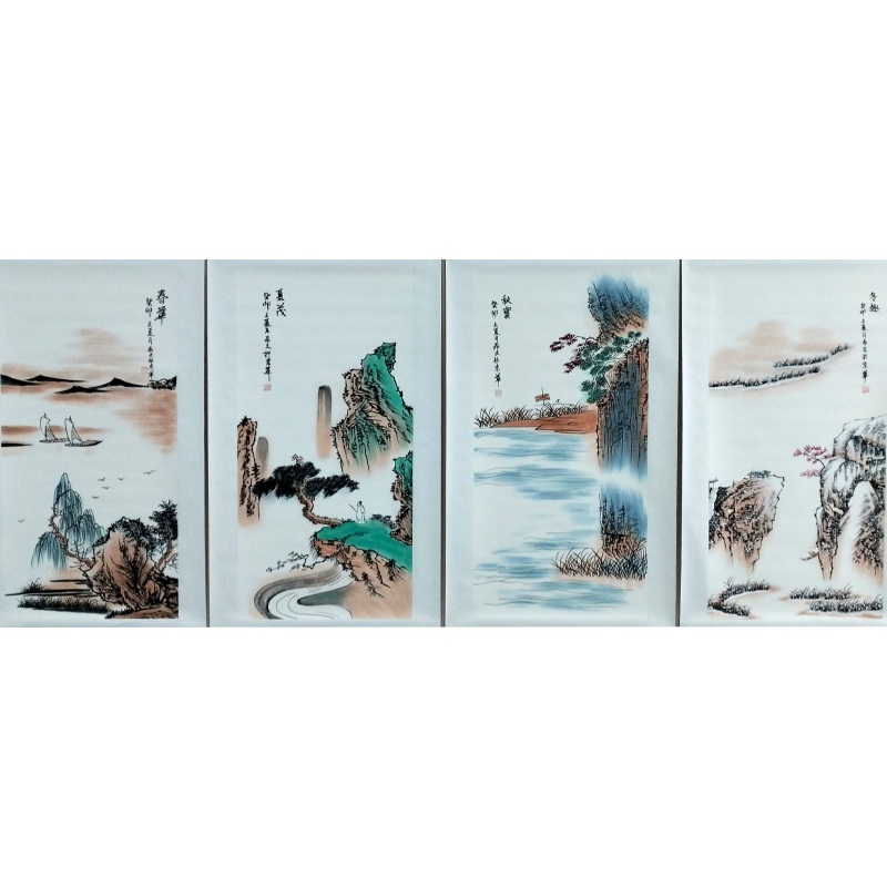 春夏秋冬四条屏822664