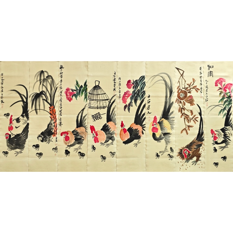 花鸟八条屏59248