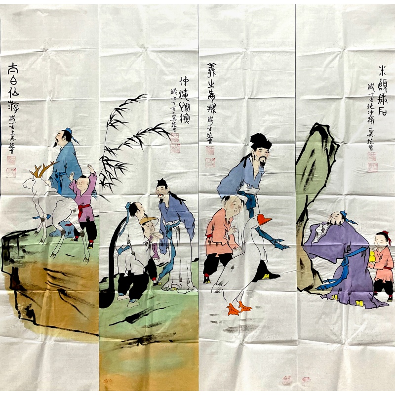 人物四条屏591270