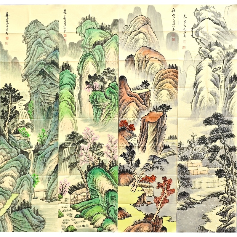 春夏秋冬四条屏571520