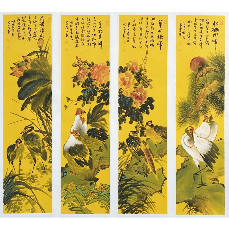 花鸟四条屏55500   