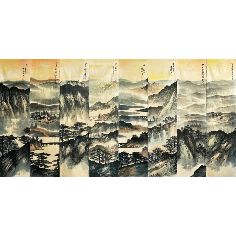 山水图八条屏56951