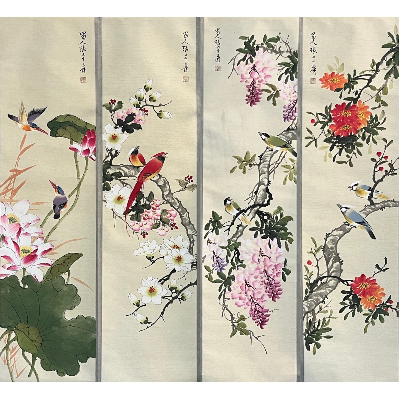 花鸟四条屏4752