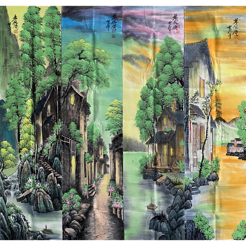 山水风景四条屏56952