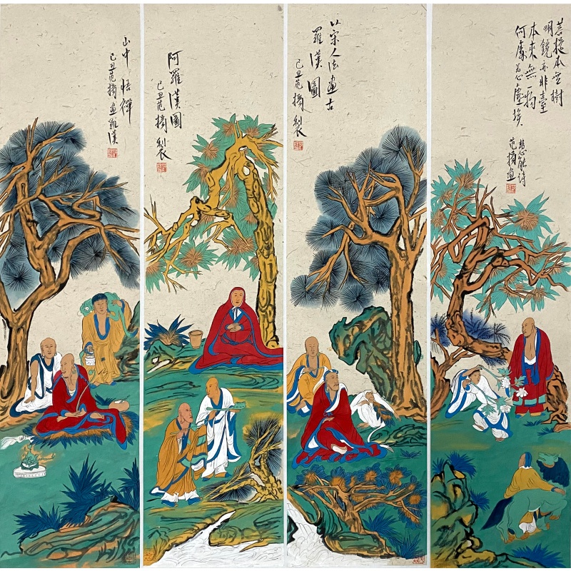 罗汉四条屏588610