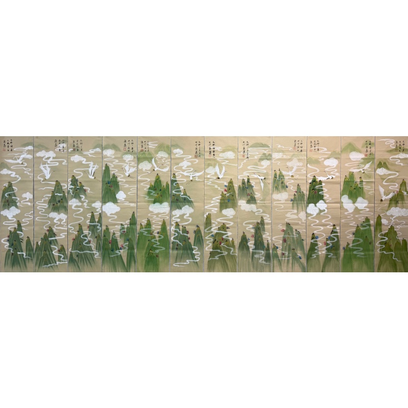 山水十二条屏586140