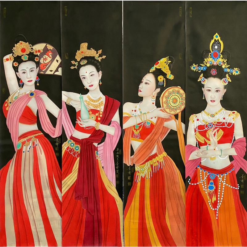 美女四条屏587440