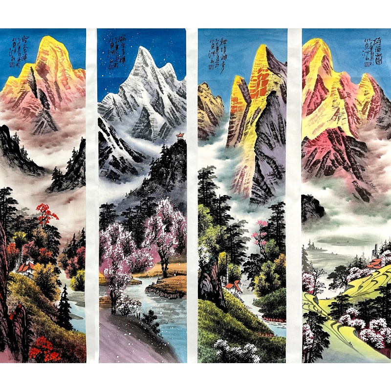 瑞雪呈祥山水四条屏565950