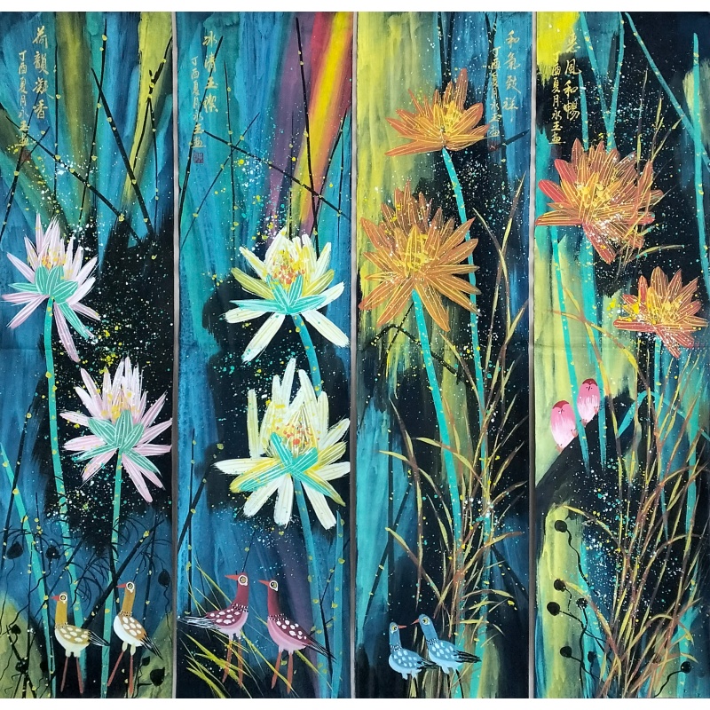 花鸟四条屏586340