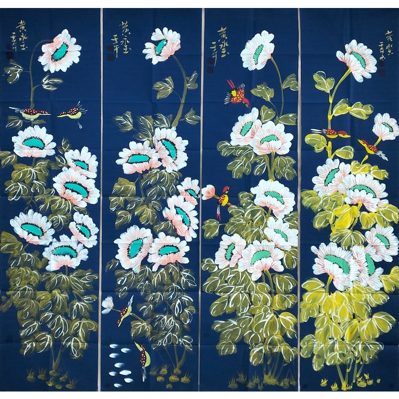 花鸟四条屏579780