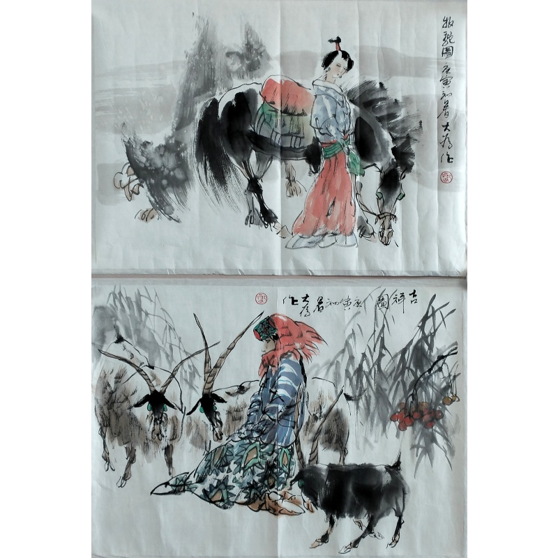 人物、牧驼图584870