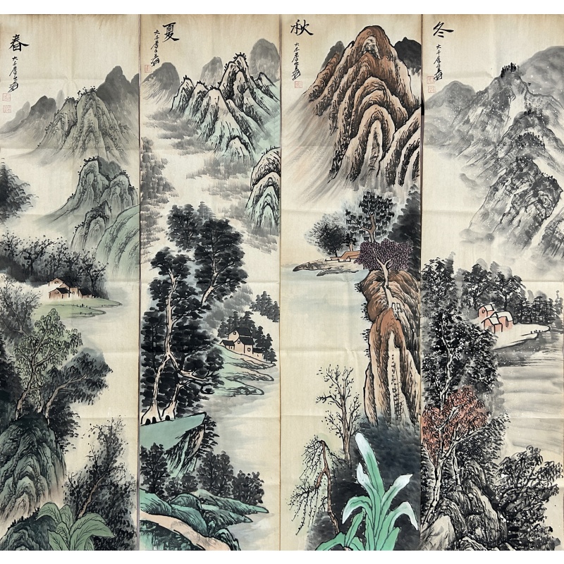 春夏秋冬四条屏55208