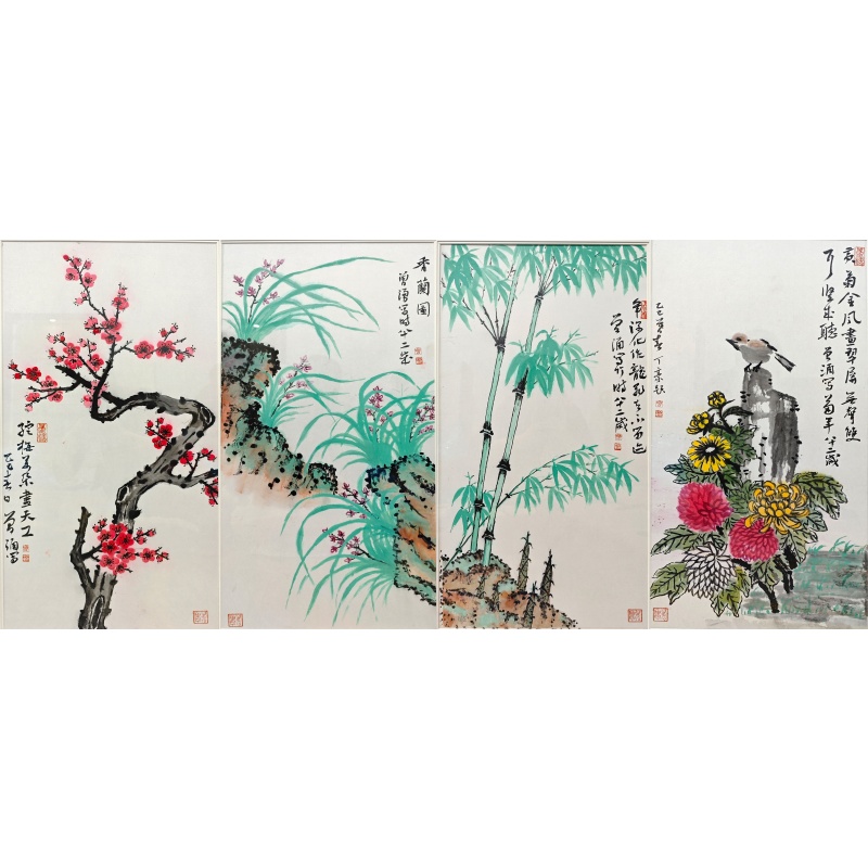 梅兰竹菊四条屏568810