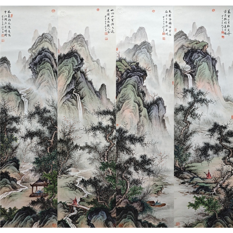 山水四条屏572960