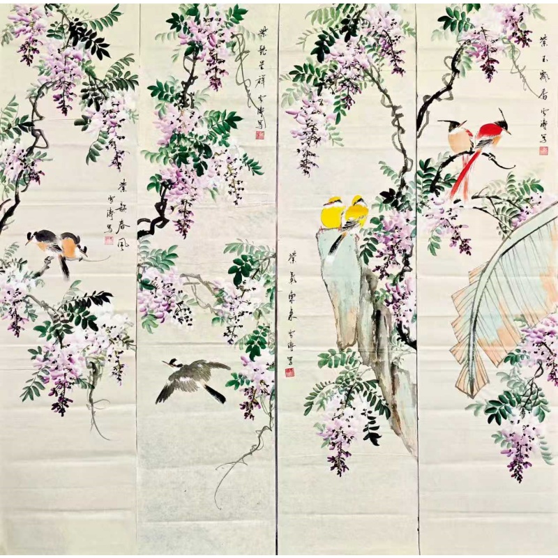花鸟四条屏5027