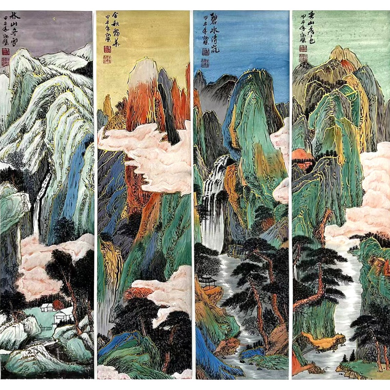 山水四条屏AK0020