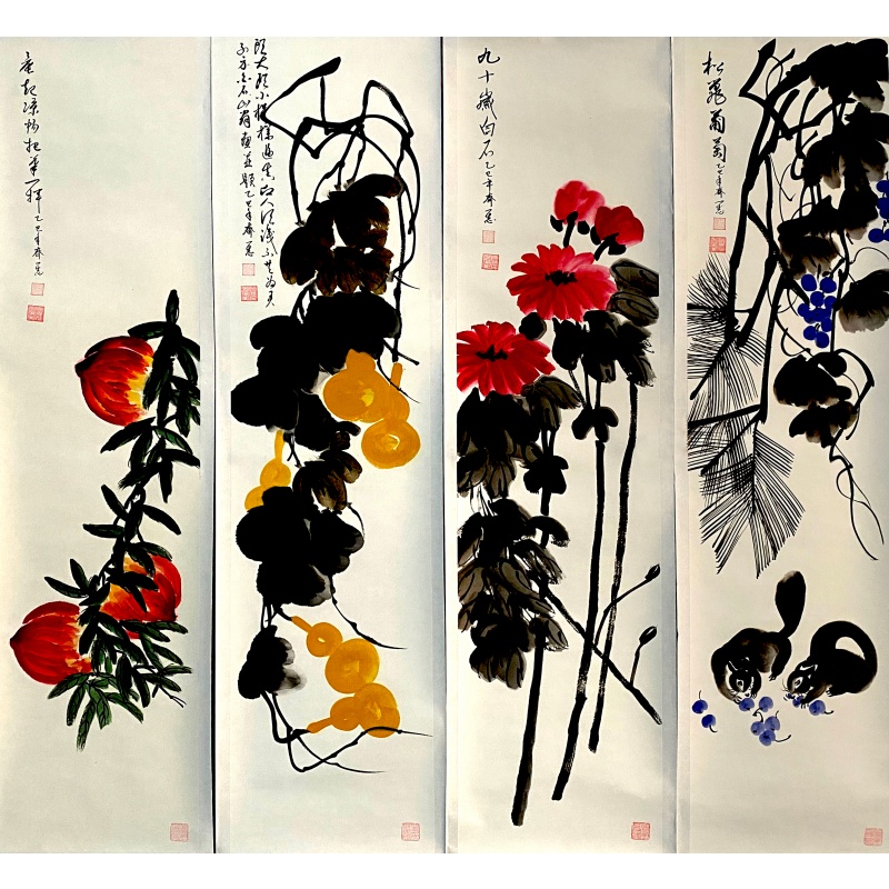 花鸟四条屏565280