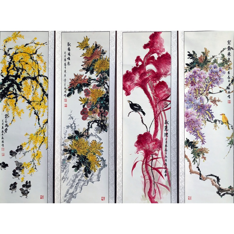 花鸟四条屏57913