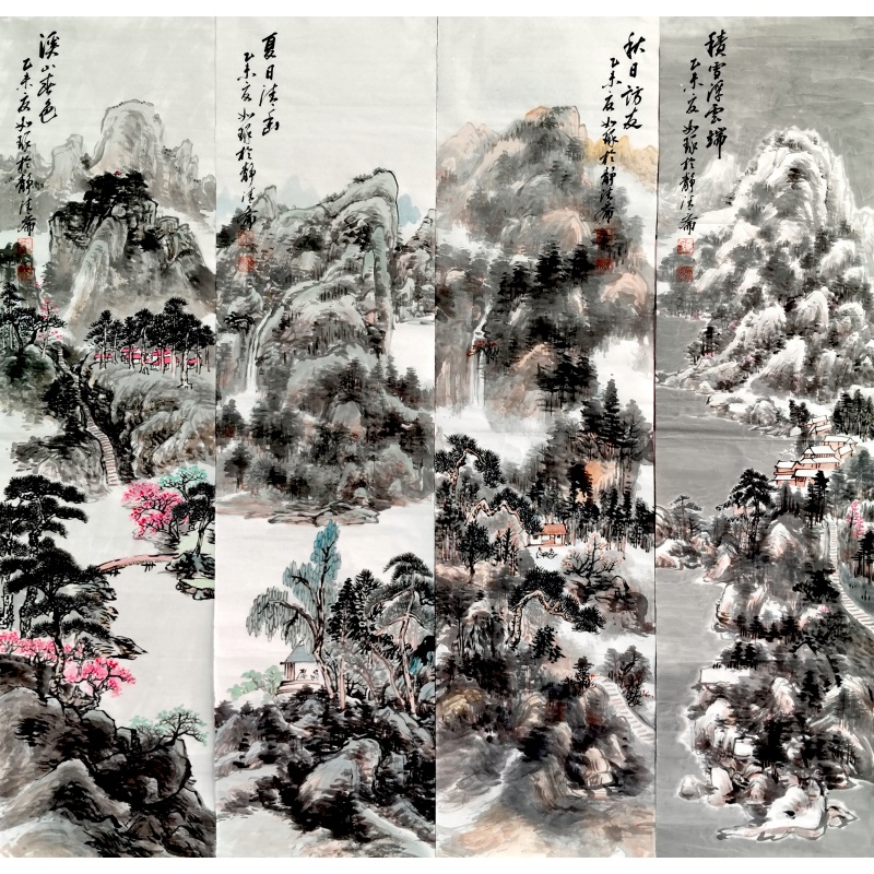 春夏秋冬四条屏592350