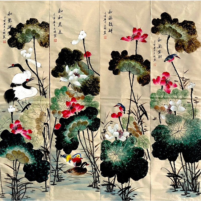 花鸟四条屏57084