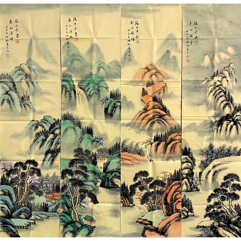 春夏秋冬四条屏AE0025