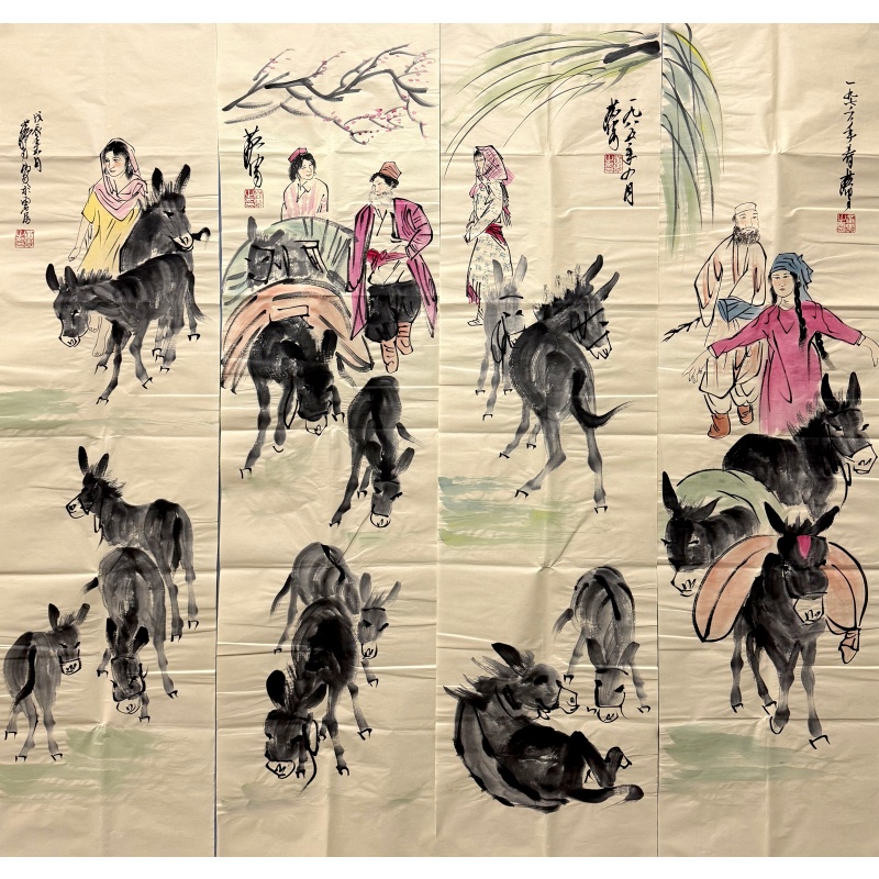 人物四条屏591050