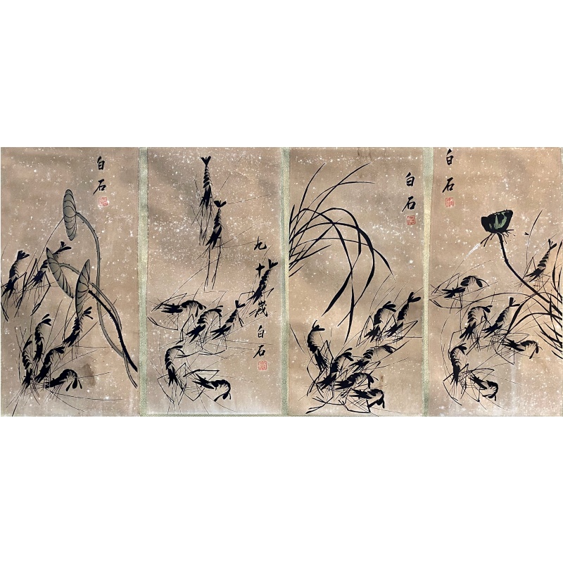 群虾四条屏60122