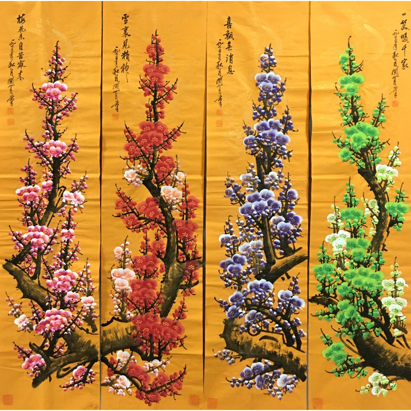 梅花四条屏58043