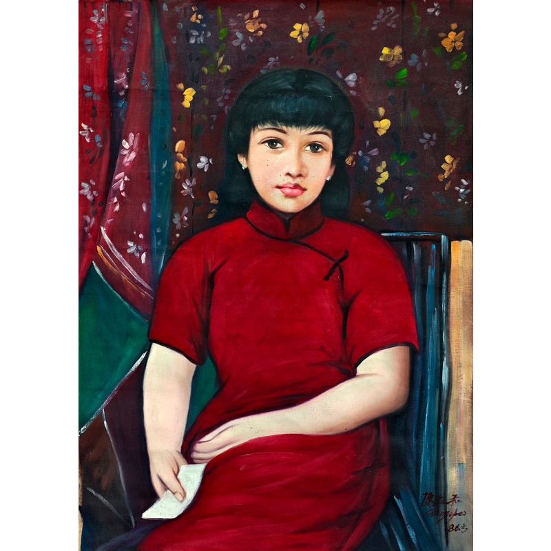 油画美女图58210