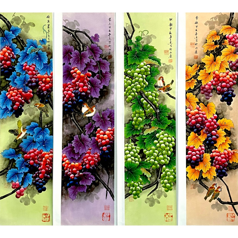 葡萄四条屏60734