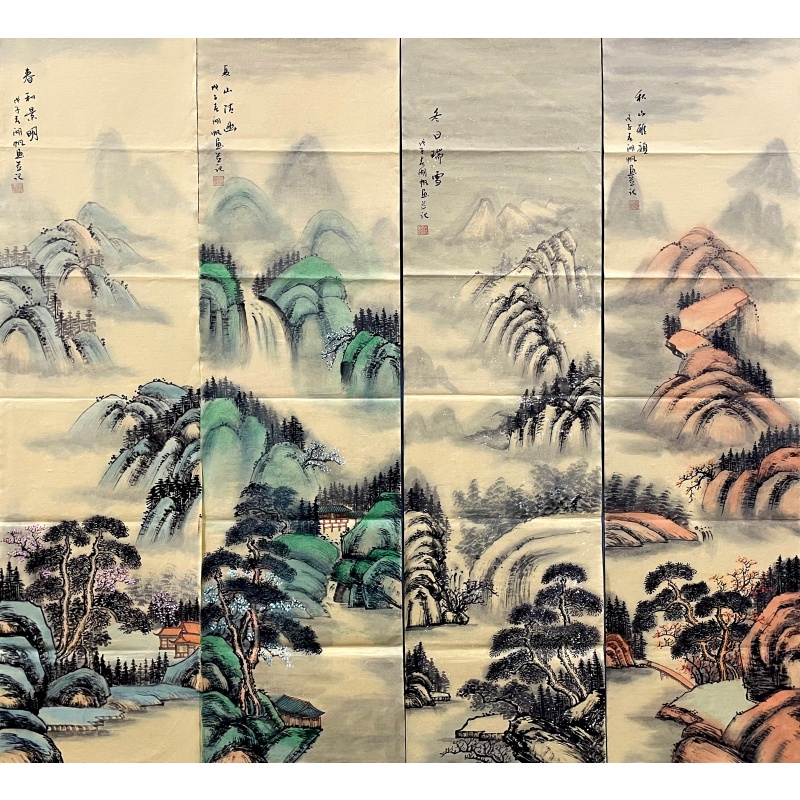 春和景明四条屏58888
