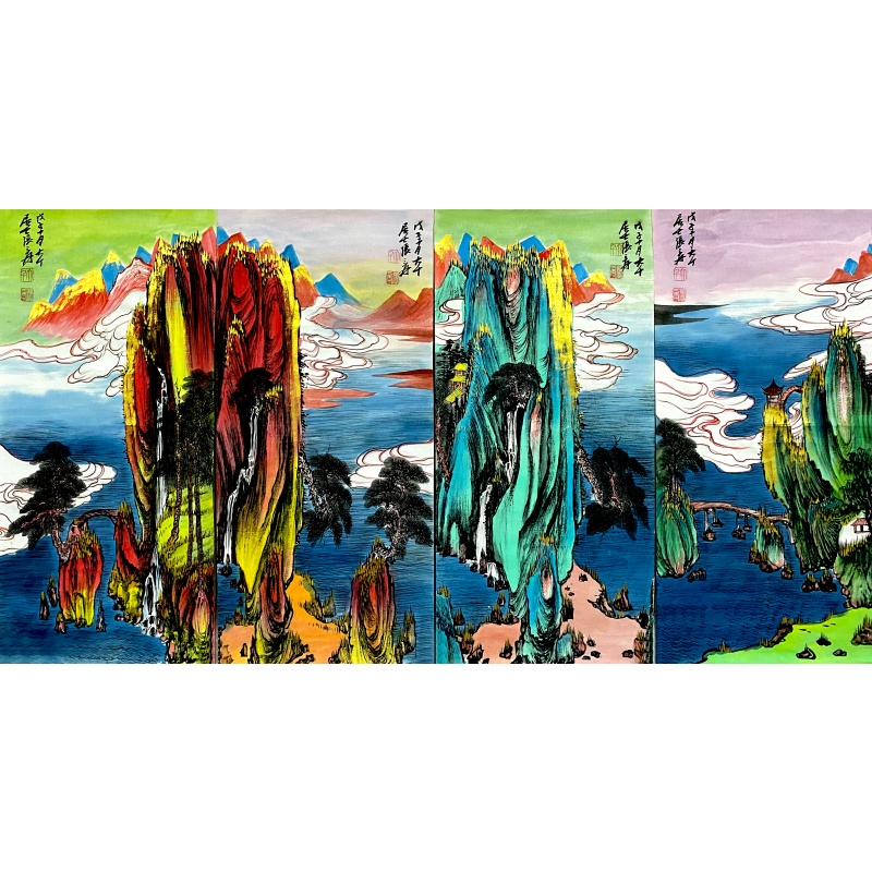 山水四条屏569240