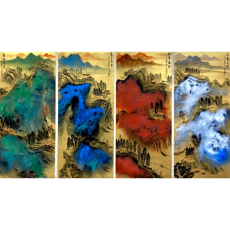 春夏秋冬四条屏569190