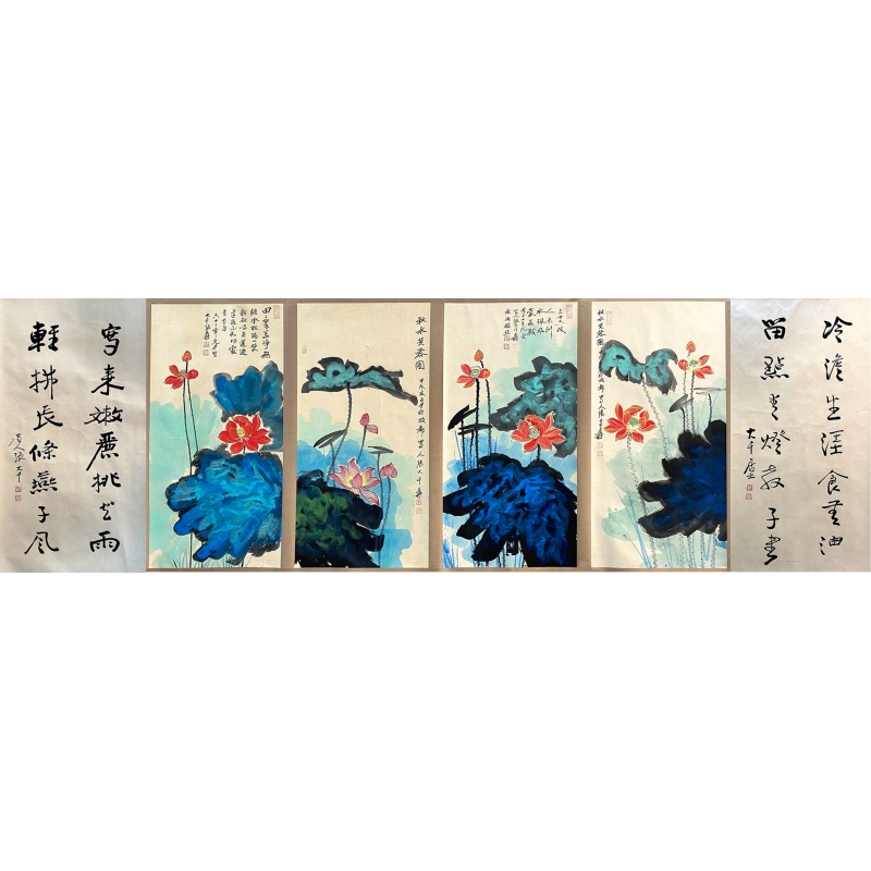 泼彩荷花长卷566700