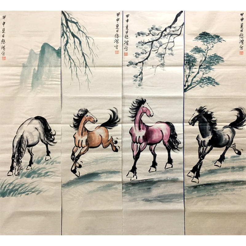 骏马四条屏58202