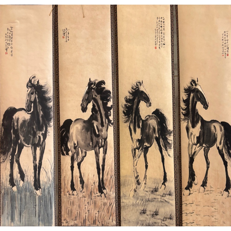 骏马四条屏AE0050