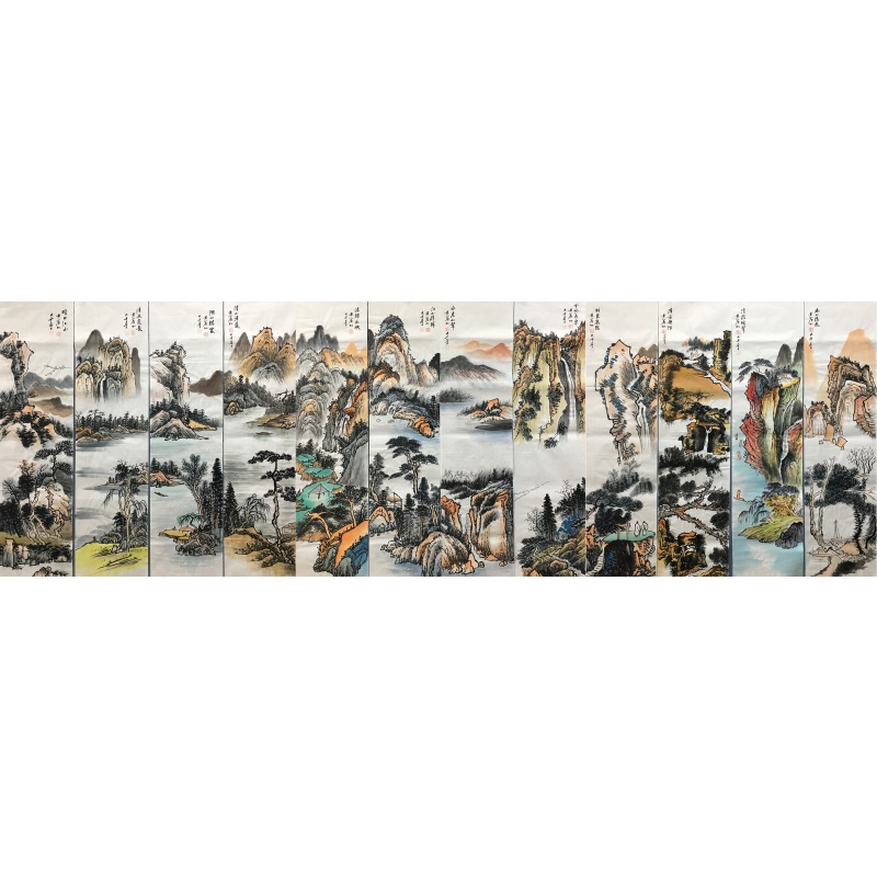 山水十二条屏58205