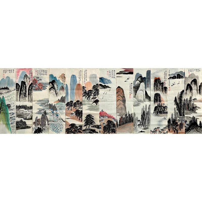 山水12条屏60741