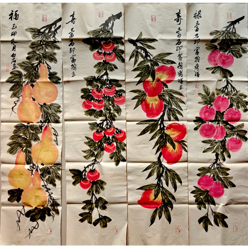 福禄寿喜四条屏AE0075