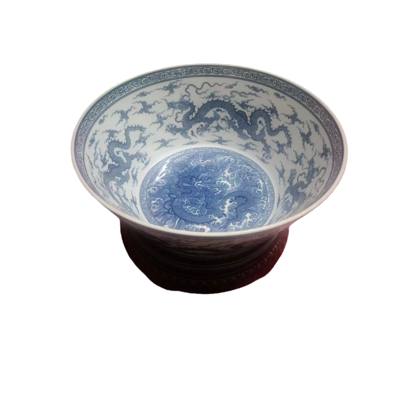 青花海水九龙纹大缸AE0088